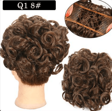 Short Messy Curly Dish Hair Bun Extension