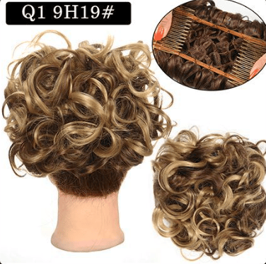 Short Messy Curly Dish Hair Bun Extension