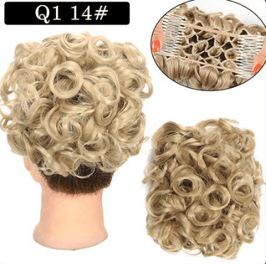 Short Messy Curly Dish Hair Bun Extension