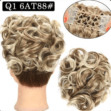 Short Messy Curly Dish Hair Bun Extension