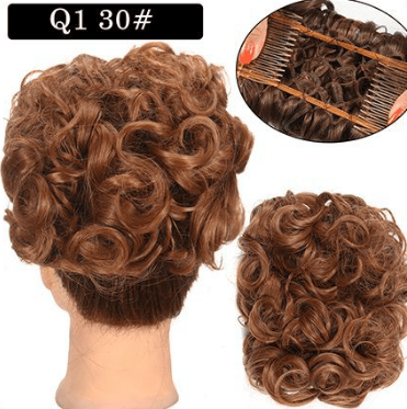 Short Messy Curly Dish Hair Bun Extension